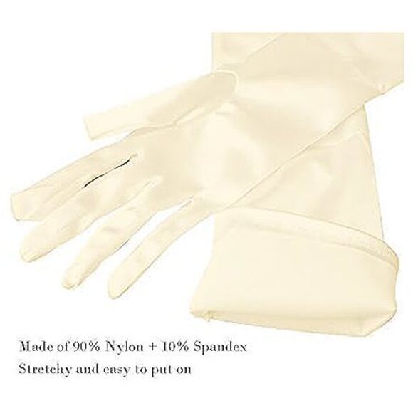 Long Opera Party Gloves for Women Cream White - Picture 5 of 7